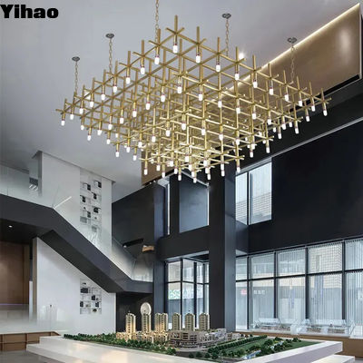 Купить E12/E14 Bulbs Hotel Lobby Люстра Металлическая современная люстра онлайн изготовление