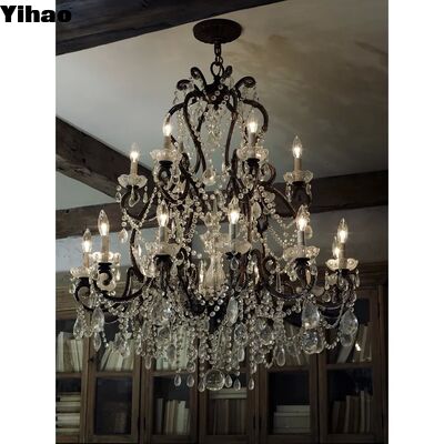 Купить Конструкция на заказ Luxury Crystal Shade Pendant Light Chandelier с 50000 часами службы для освещения виллы онлайн изготовление