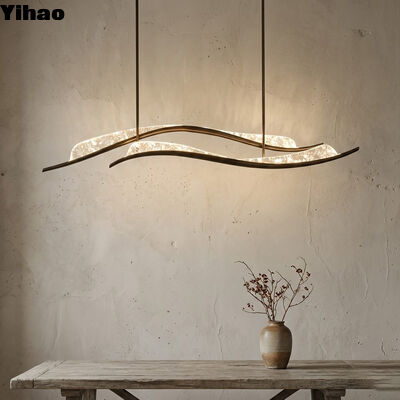 Купить YH Минималист Антикварный латуни Бронзовый люстра с кристаллическим оттенком и 3500K Теплое белое светодиодное освещение для столовой онлайн изготовление