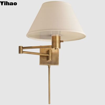 Купить Yihao Classic LED Swing Arm Copper Body Wall Lamp с 2700K теплым белым светом и 30000 часами службы для гостиной онлайн изготовление