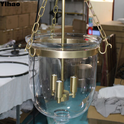 Купить Прямой заводской светильник Yihao из латуни с хрустальным абажуром и светодиодом 3500K теплого белого цвета для отеля и гостиной онлайн изготовление