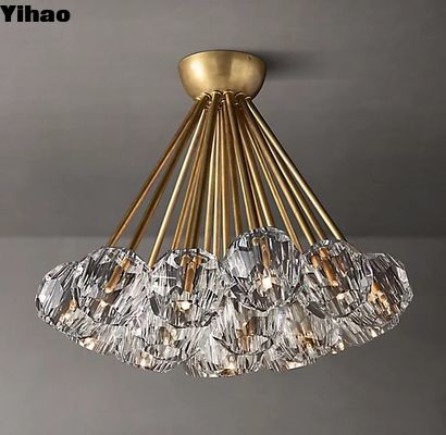Прозрачное стекло K9 Luxury Ceiling Lights Полированная никелевая отделка