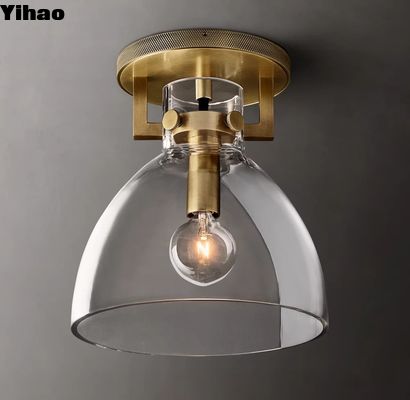 Полированные никелевые рамы латунное стекло флеш монтажный потолок свет 40W