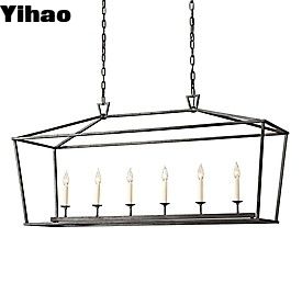 Винтажный латунный крестьянский люстр с основой лампочки E12/Candelabra Античная бронзовая отделка