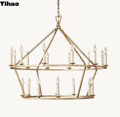 Специальный латунный люстр с направлением лампочки вниз и типом люстры