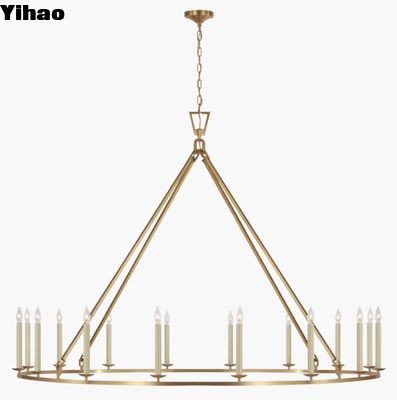 CHC 5276 Darlana Grande Single Ring Chandelier Полированный никель / Старое железо / Позолоченное железо / Античная смола