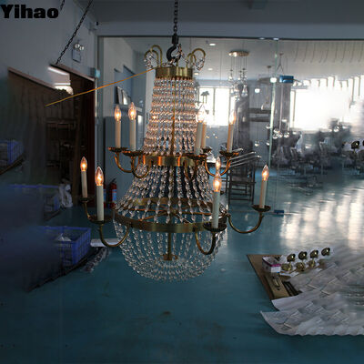 Yihao Factory Direct Egyptian Crystal Brass Branch Chandelier с 3500K теплым белым светодиодом для спальни