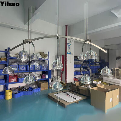 Yihao Factory Direct Brass Body Crystal Shade Chandelier с 3500K теплым белым светодиодом для роскошных отелей и домашнего освещения