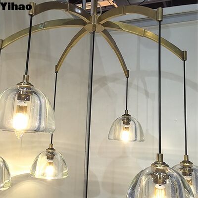 Ручно сделанный латунный и кристаллический люстр с 3500K теплым белым светодиодом для роскошных гостиных