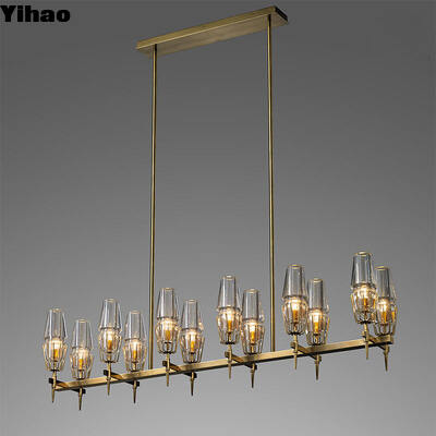 Настраиваемый дизайн латунный и стеклянный подвесный светильник с 50000 часами службы для современной роскошной люстры