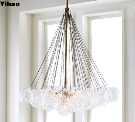 Yihao Simple Vintage Brass Finish Pendant Chandelier с 2700K Warm White Light для современной простой роскошной гостиной